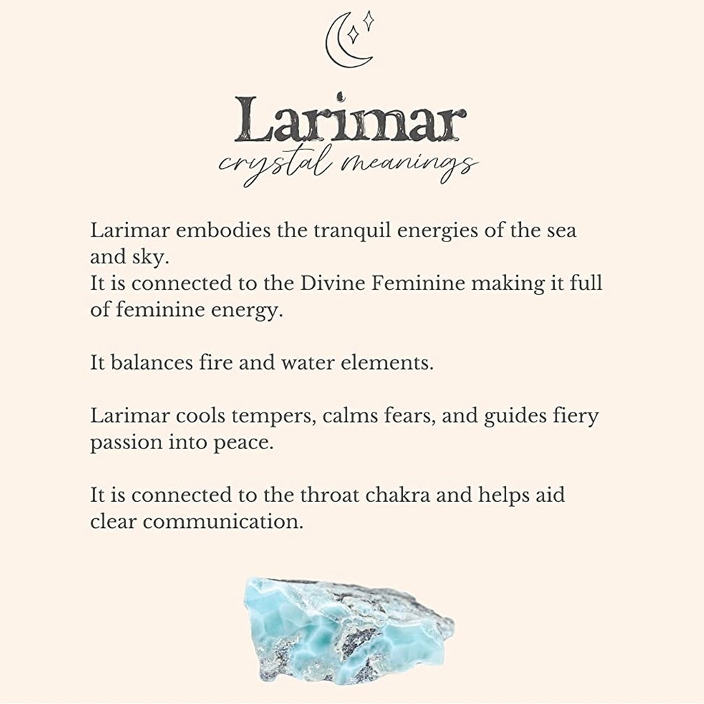 Larimar Natural Caribbean 925 Silver Crystal Gemstone Necklace - Picture 5 of 6